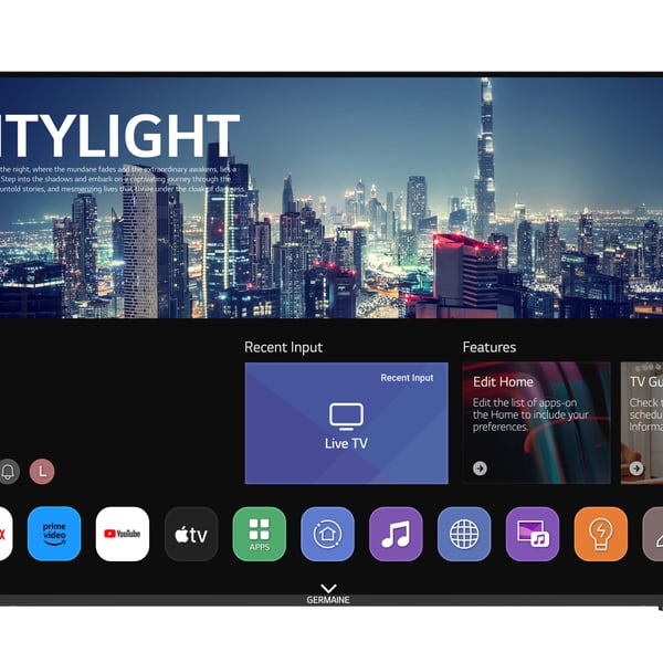 טלוויזיה חכמה GERMAINE QLED 4K בגודל 75 אינץ'