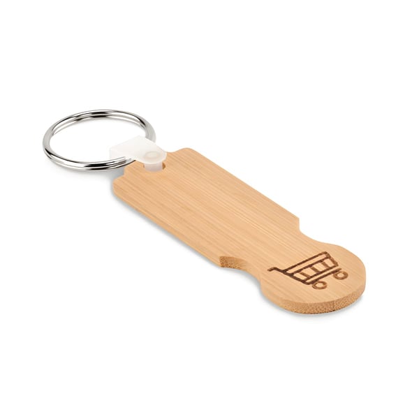 Bamboo Key Ring with Euro Token