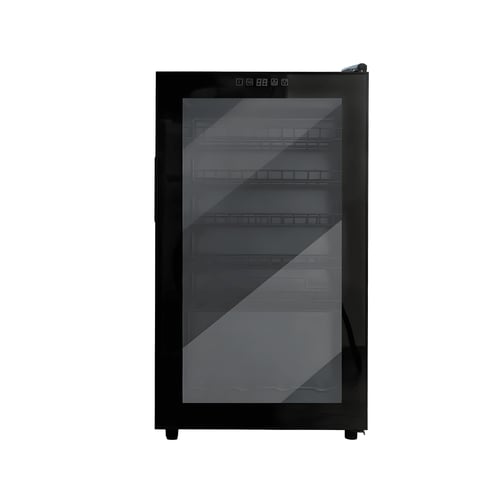 מקרר יין שחור עם מדפי נירוסטה - 24 בקבוקים