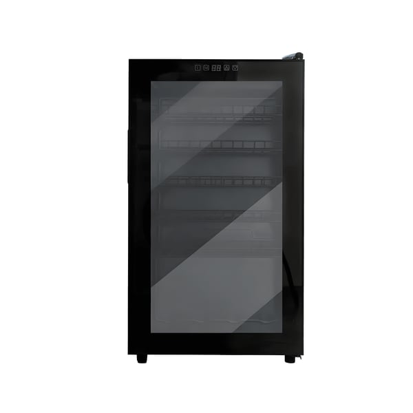 Black Wine Cooler with Stainless Steel Shelves - 24 Bottles