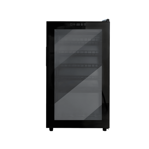 Black Wine Cooler with Stainless Steel Shelves - 24 Bottles