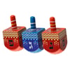 Set of 25 Wooden Dreidels N.G.H.P – 6 cm, Assorted Colors