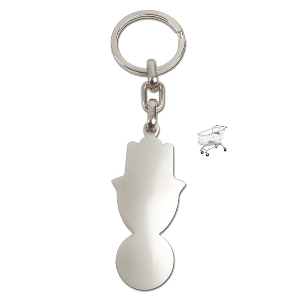 Hamsa Keychain with Shopping Cart Opener