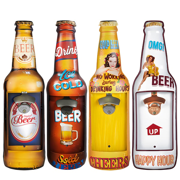 Wall-Mounted Beer Bottle Opener - 45cm Height