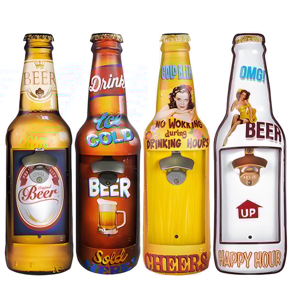 פותחן בקבוקי בירה לקיר - גובה 45 ס"מ