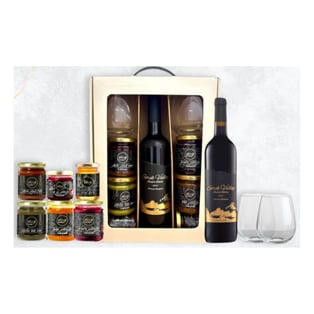 מארז קרטון יוקרתי עם ממרחים ובקבוקים