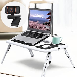 Laptop Bundle with Folding Table and HD Webcam