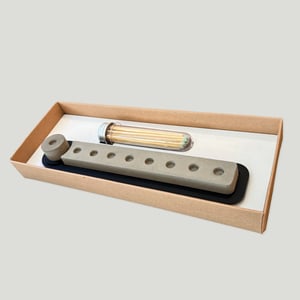 Designer Hanukkiah Set with Concrete and Perspex