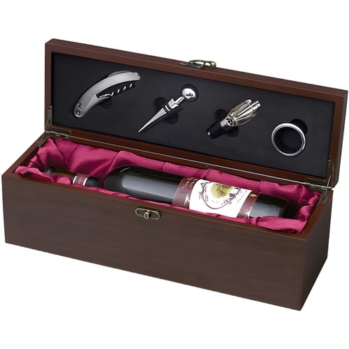 מארז עץ מהגוני מהודר ליין ואביזרים – 4 חלקים