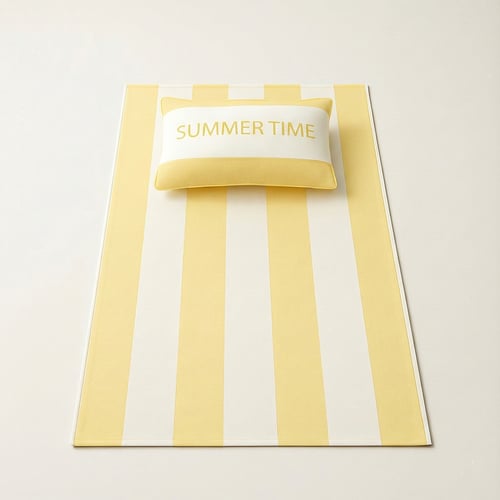 מארז חוף מדליק הכולל מגבת חוף יחיד וכרית חוף מתנפחת