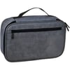 תיק כלי רחצה פתיחה רחבה עם כיס רוכסן בחזית וידית נשיאה - אפור