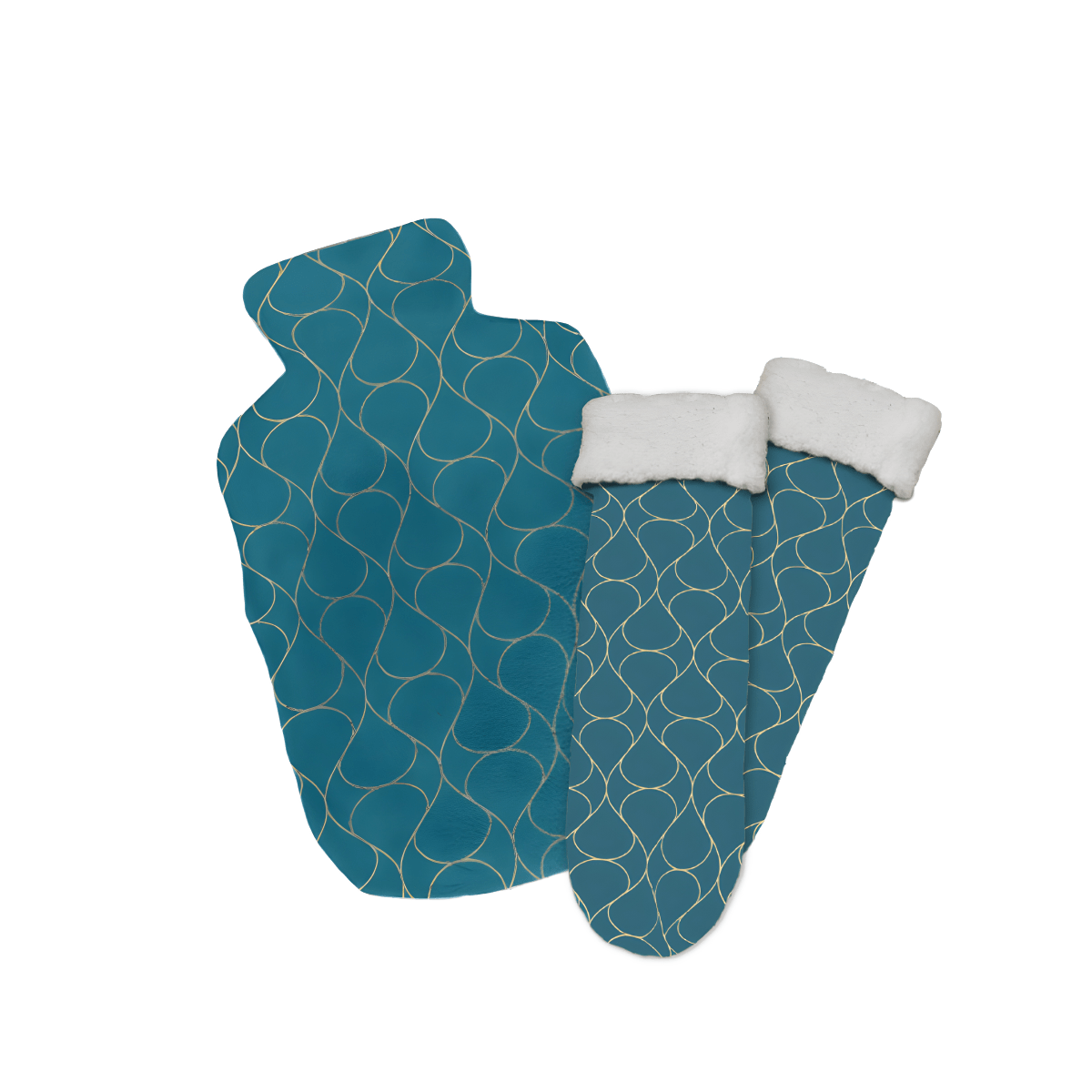 ערכת חימום לחורף - גרבי צמר ובקבוק חימום ממותג