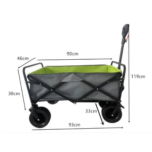 עגלת קמפינג ופיקניק מתקפלת - צבע אפור ירוק