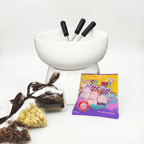 חבילת פונדו מפנקת עם שוקולד איכותי ומרשמלו