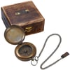 Elegant Pocket Compass in Wooden Box 'Marco Polo'