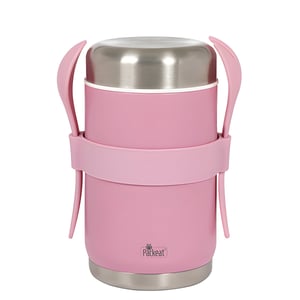 מיכל תרמי מנירוסטה לאוכל חם וקר עם מזלג וכף - Pack&eat