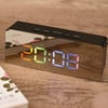 Unique Digital Alarm Clock with Colorful LED and Mirror Display