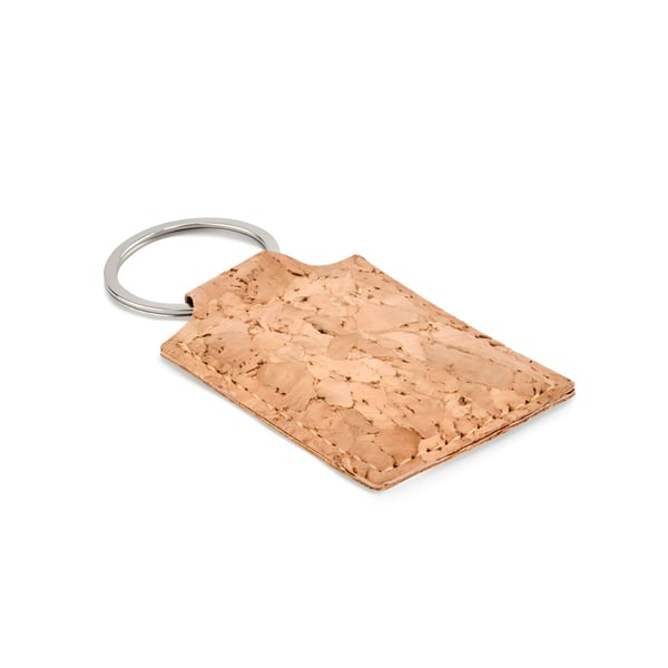 Rectangular Natural Cork Key Ring