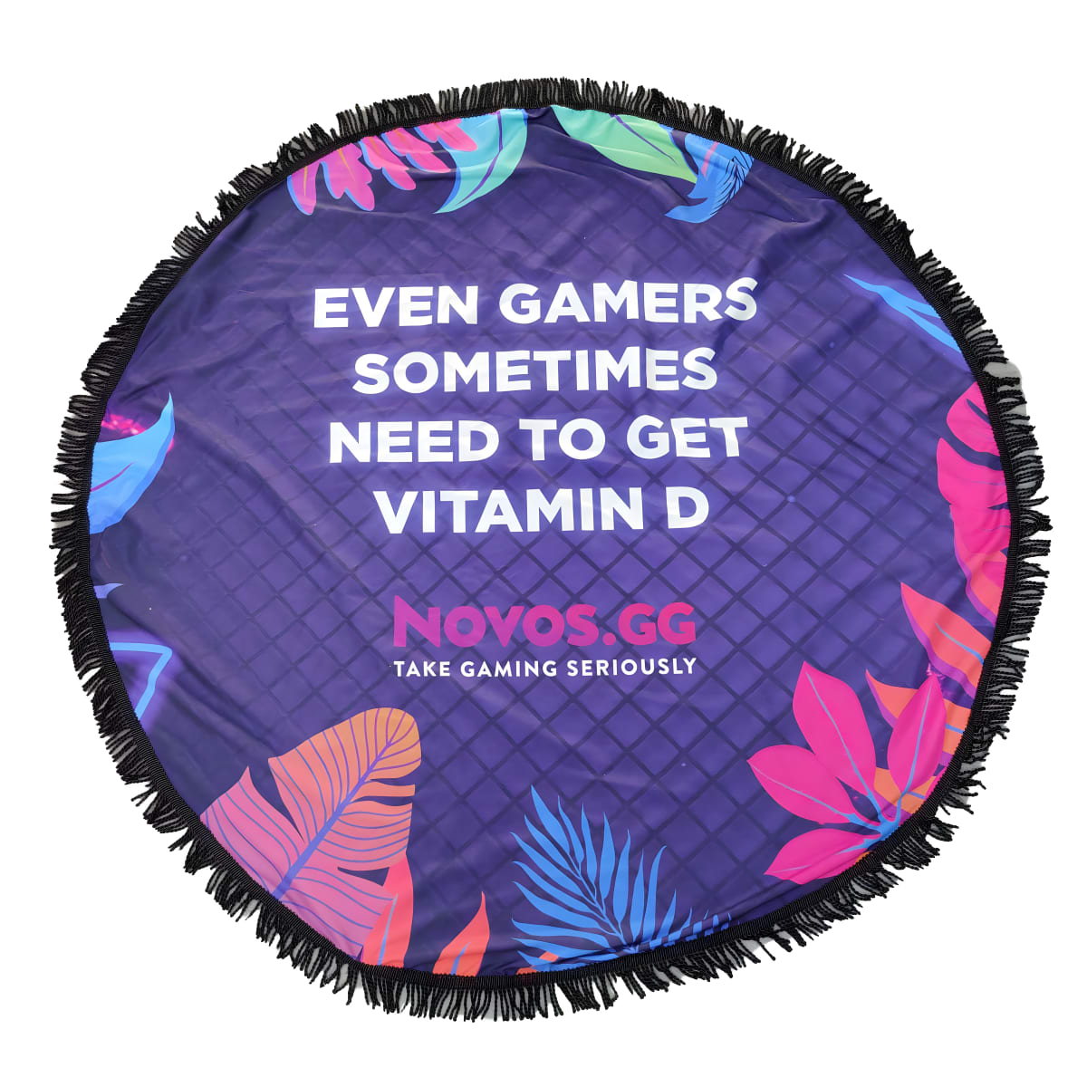 שמיכת פיקניק עגולה עם פרנזים בקוטר 150 ס"מ - מיתוג Allover