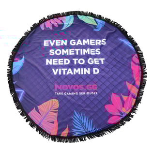 שמיכת פיקניק עגולה עם פרנזים בקוטר 150 ס"מ - מיתוג Allover