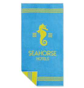 מגבת חוף כותנה ממותגת ואיכותית באריגה