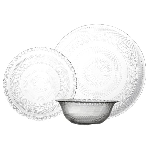 NAAMAN's BRUGGE 18-Piece Glass Dinnerware Set