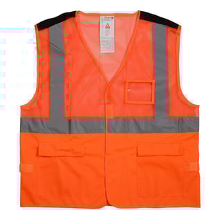 אפוד זוהר תקני לצוות קרקע