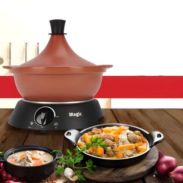 Superior Electric Ceramic-Coated Earthenware Tajine by NewPan
