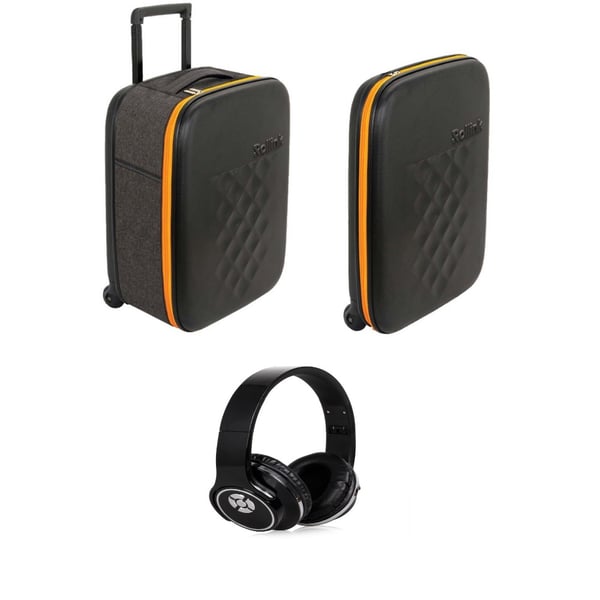 Slim Foldable Suitcases with Wireless Headphones