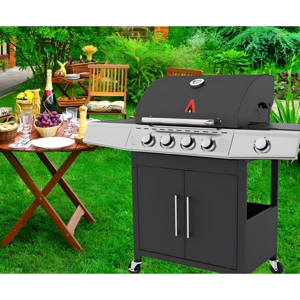 CHROMEX Gas Grill with 3 Stainless Burners and Side Burner