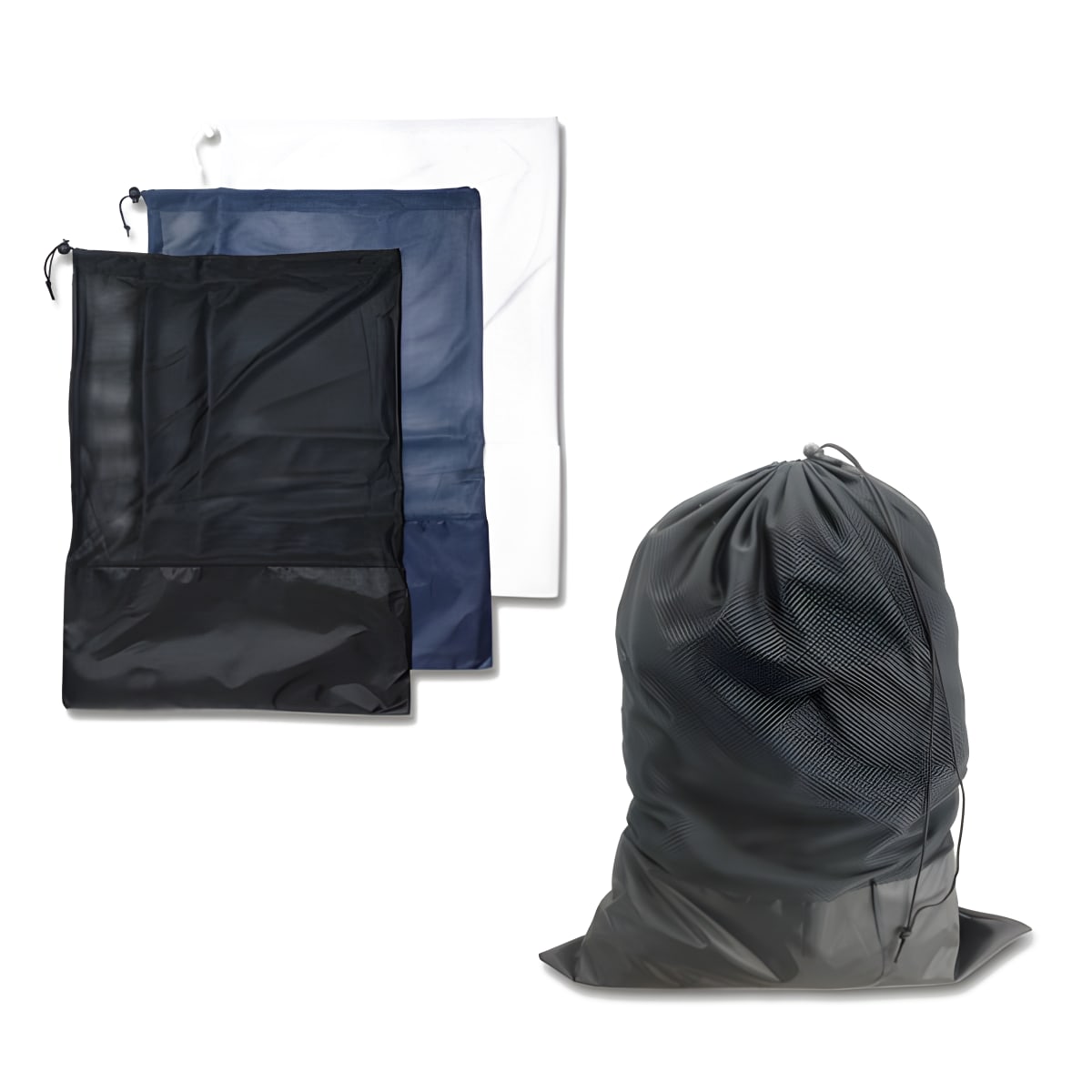 תיק כביסה עשוי רשת וניילון עם סגירת שרוך