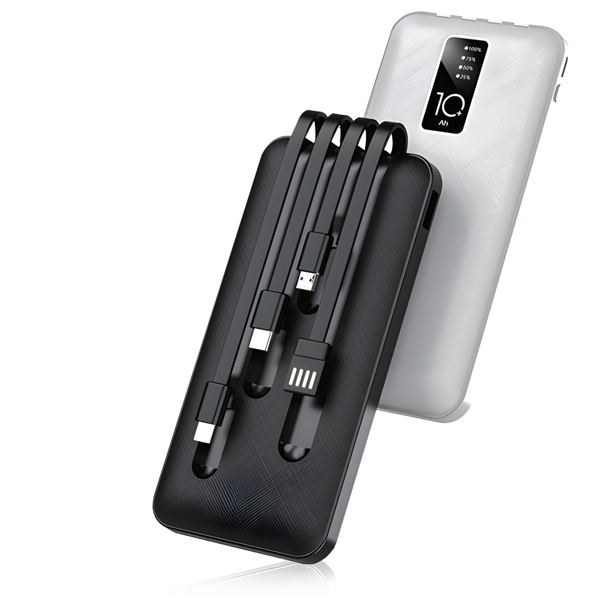 מרקורי מטען נייד עם כבלים מוטמעים 10,000 mAh