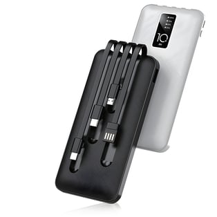 מרקורי מטען נייד עם כבלים מוטמעים 10,000 mAh