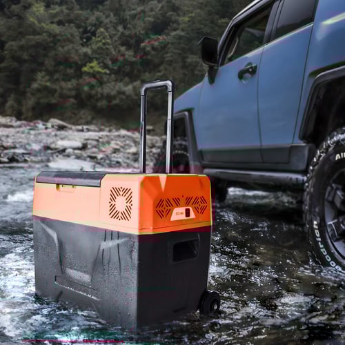 מקרר נייד חכם 30 ליטר לרכב עם טרולי וגלגלים