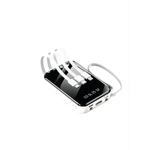 Mini Power Bank with Digital Display 10,000MAH Including Adapter Cables