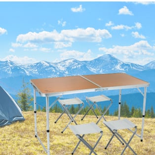Luxurious TAVOLO Camping Table and Chairs Set - Enhance Your Outdoor Experience