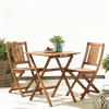 Solid Wood Garden Seating Set with Folding Table and Chairs