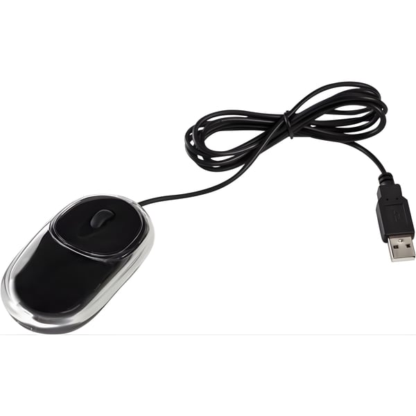 עכבר אופטי USB עם תאורה כחולה - פוניקס