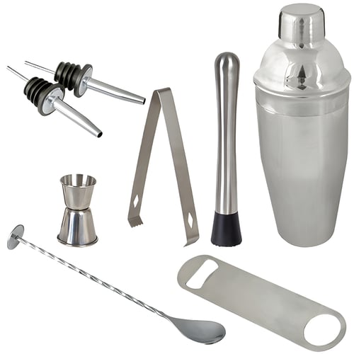 ערכת שייקר קוקטייל ברמן פרימיום - 8 חלקים בקופסת מתנה