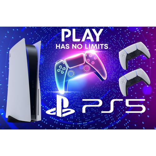 חווית קונסולת PlayStation 5: כלול עם בקרים ודרגון מטען מהיר