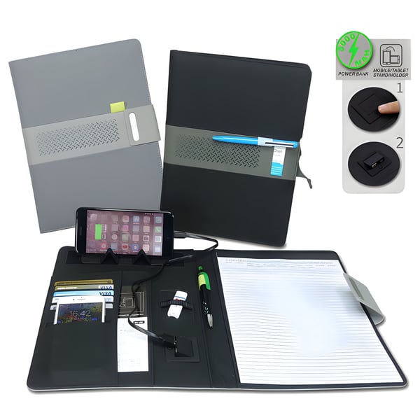 Luxury A4 Notepad with Built-in 5000mAh Power Bank