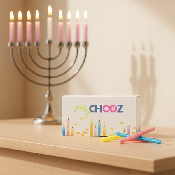 קופסת נרות לחנוכה עם מיתוג אישי - מתנה עסקית מרגשת