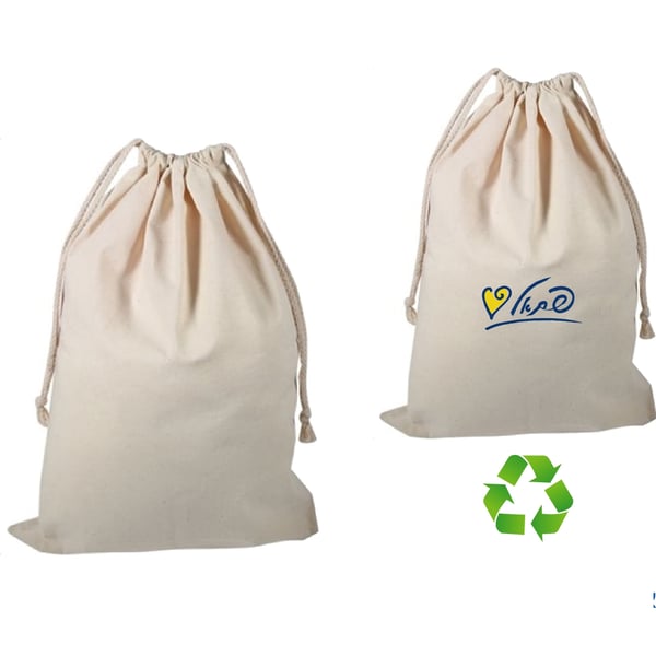 תיק כביסה כותנה קנבס עמיד ואיכותי 170 גרם