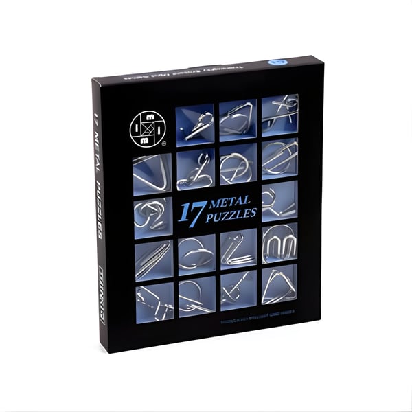 17 Piece Metal Puzzle Set for Brain Teasing