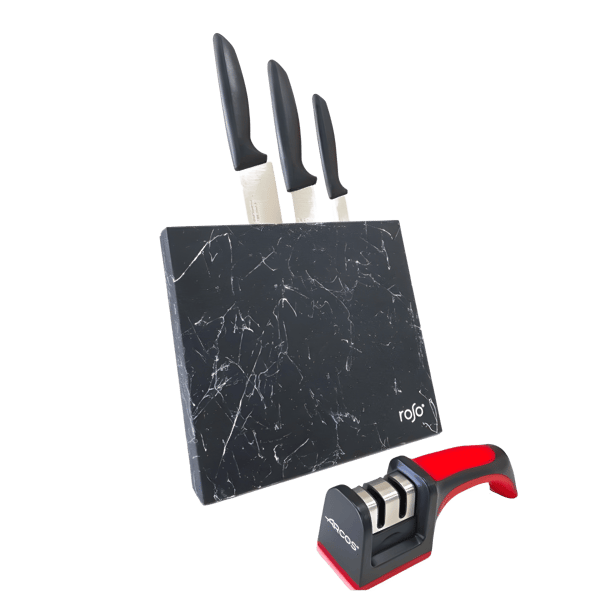Deluxe Chef Knives Set with Sharpener and Storage Block by ARCOS