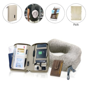 סט נסיעות מושלם עם כרית צוואר ונרתיק טעינה