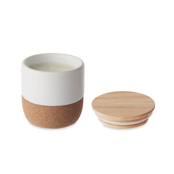 Fresh Linen Scented Plant-Based Wax Candle with Bamboo Lid