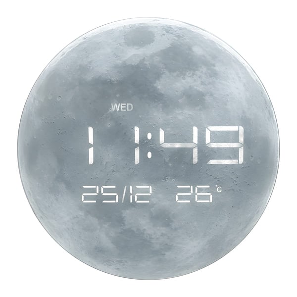 Moon Digital LED Clock - Wall & Desk