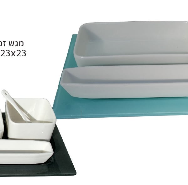 Ceramic Bowls Set with Glass Tray - Impressive Corporate Gift