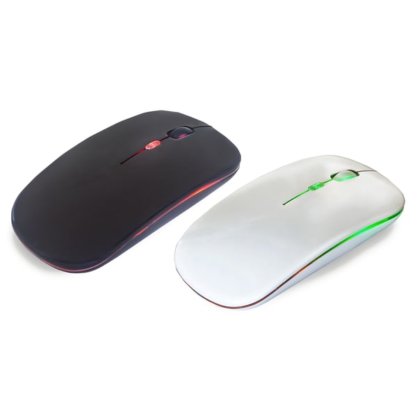 Wireless Mouse with Rechargeable Battery and LED Lights